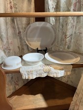 Vintage Corelle Woodland Meadows Brown Five Piece Set.