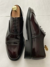 $1,095 PRADA Dark Burgundy Leather Lace Up Dress Shoe - Size 9 UK / 10D US