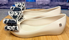 Mini Melissa Ultragirl Beige Black Springtime Ballet Flats Girl's 13 NEW