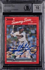 🔥 SAMMY SOSA 🔥 AUTHENTIC ON-CARD AUTOGRAPH BGS 10 - 1990 DONRUSS #489 WHITESOX