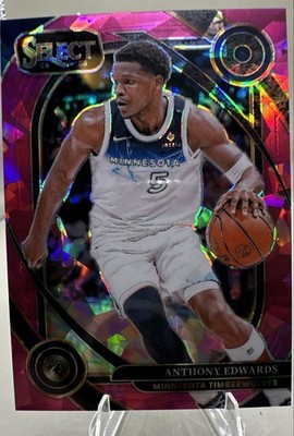 2024-25 Panini Select - Courtside Anthony Edwards #248 Pink Cracked Ice Prizm...