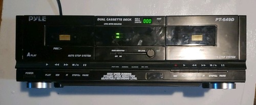 PyleUSA Dual Cassette Deck Recorder – Good Working Condition- PT-649D