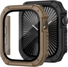 2-Pack Durable Shockproof Bumper Case with Screen Protector for 46mm Apple Watch