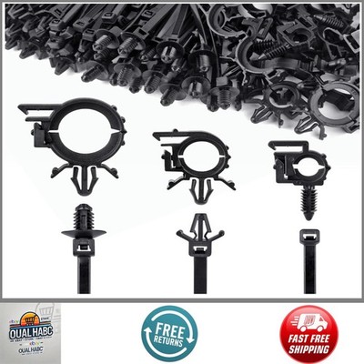 180pcs Nylon Cable Ties with Push Mount Buckle Clips for GM Ford Trucks UTV Engi