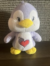 2004 Care Bear Cousins Play Along Cozy Heart Purple Penguin Plush 10"