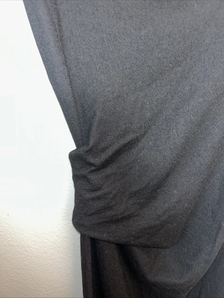 Vestido Helmut Lang Asimétrico 100% Lana Mujer Pequeño Negro Minimalista, Vintage Foto 3 de 4