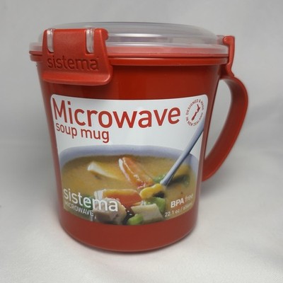 Sistema Microwave Soup Mug Food Container Steam Release Vents BPA Free 22.1 Oz