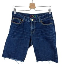 COOGI Blue Jean Cut Off Shorts with Rainbow Back Pockets Women's Size 9/10