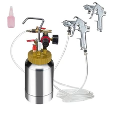 2L/0.5gal Spray Paint Pressure Pot Tank 1.8mm Nozzle Spray Gun Hoses Kits