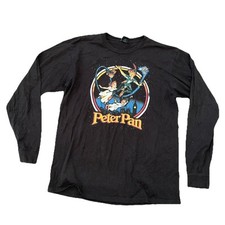 Disney Peter Pan “Darling Flight” Long Sleeve Shirt Size Large Black