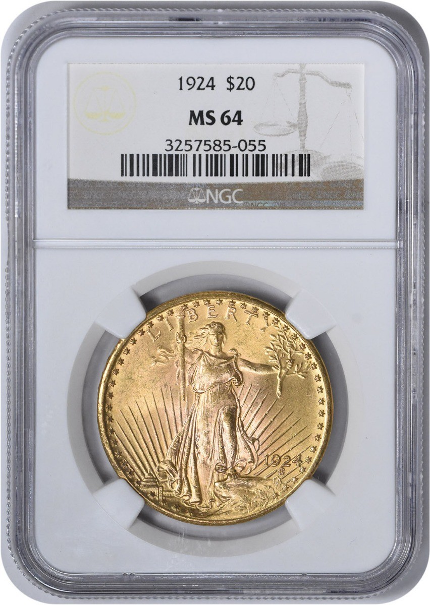 1924 $20 Gold St. Gaudens MS64 NGC | eBay