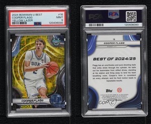 2024-25 Bowman U Best Yellow Lazer Refractor /75 Cooper Flagg #16 PSA 9 MINT