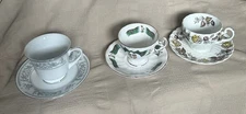 Vtg Mismatched Bone China Tea Cups & Saucers 3 Sets Vintage Tea Party