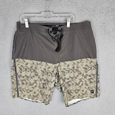 Outerknown Board Shorts Mens 32 Grey Green Apex Tie Dye Performance Swim Trunks