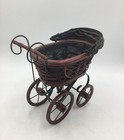 Vintage Decorative Doll Pram Wicker Metal Frame Wood Wheels Victorian Style — photo 1