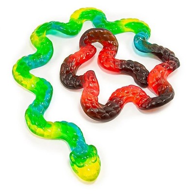 Bayside Candy Giant Rainbow Gummy Snake - Fruity Flavors, Chewy Sweet Treat