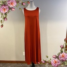 J Jill burnt Orange sleeveless stretchy maxi Dress size small