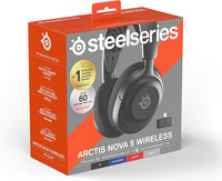 SteelSeries Arctis Nova 5 Wireless Gaming Headset - Black, 60 Hour Battery Life