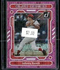 2023 Donruss #E1 Johnny Bench Elite Series Pink Fireworks