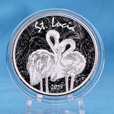 Saint Lucia 2 dolary 2018 różowe flamingi 1 uncja. Srebro 999 ST/BU