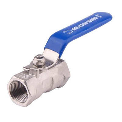 DERNORD Stainless Steel Ball Valve 1PC Type 3/8 Inch NPT Inch, Steel/Blue