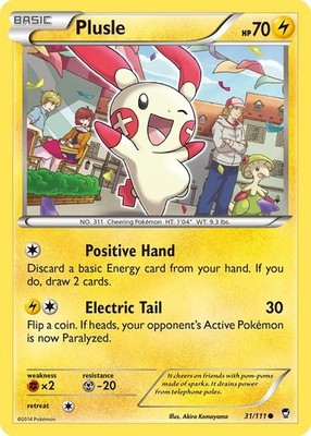 Plusle 31/111 Common XY - Furious Fists Pokémon Card