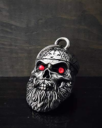  - Old School Biker Diamond Skull Bell Motorcycle Biker Bell Accessory or Key 