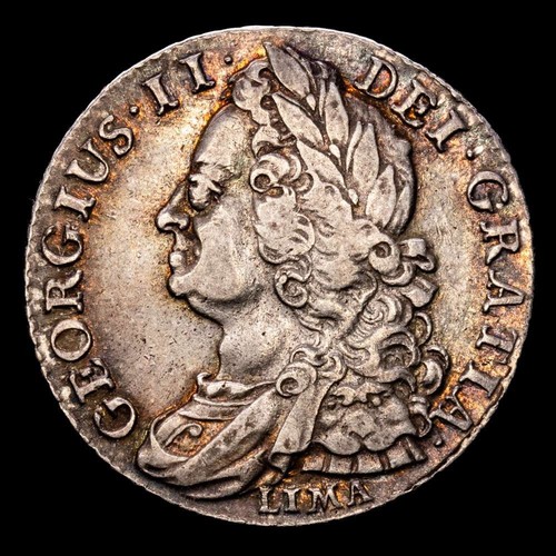 Gran Bretaña - Georg II 1 Schilling (5,98g) 1745 Lima Spink - 3703 vz - Bild 2 von 3