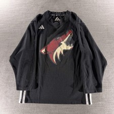 Adidas Arizona Coyotes Hockey Jersey Youth S/M Black Excellent Sponsor Logos
