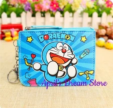 Doraemon Happy ID Cardholder Coin Purse Keychain Wallet