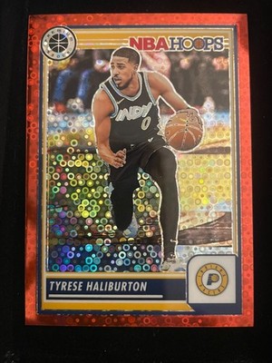 2023-24 Panini NBA Hoops Premium Stock Tyrese Haliburton #201 Red Disco 148/149