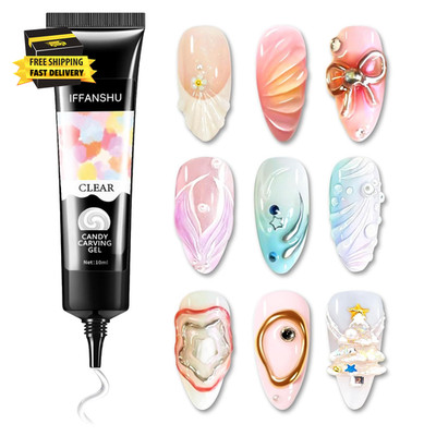 3D Gel Nail Art, Clear Sculpting Gel Nail Glue for Carving Molding DIY Nail Pain
