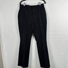 Lands End Flat Front Bootcut Chino Trouser Pant Womens Size 10 Black Office Chic