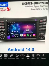 8GB+128GB Android 14 Carplay DAB+ Autoradio Navi Mercedes E/CLS Klasse W211 W219