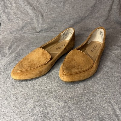 Me Too Light Brown Suede Leather Pointed Toe Flats 6M Hush Puppies