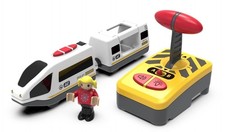 Remote Control Train for Wooden Track White Bullet Locomotive with Opening ...