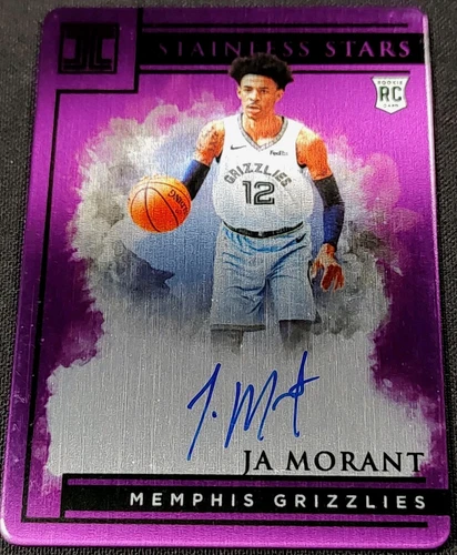 RC ON CARD AUTO /49 JA MORANT "Stainless Stars" PURPLE ROOKIE 2019-20 Impeccable