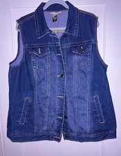 NWOT Avenue Denim Women  s Denim Vest   Blue   Sleeveless Jean Jacket size 18/20