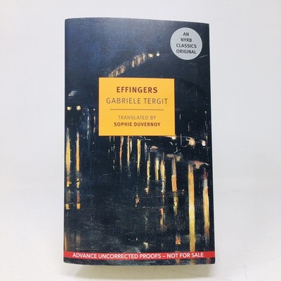 Effingers ARC Gabriele Tergit English Lng Weimar Era Novel German Jewish Family