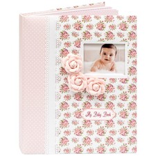 Baby Book Keepsake - Memory and 11.41 x 9.25 x 1.5 inches, Pink