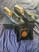 Joseph Cheaney & Sons Tassle Loafers Size 8 Black Leather