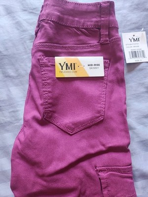 YMI Women's BERRY Rose mid rise skinny jeans -SMALL - NWT hyper stretch denim