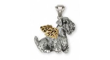 Sealyham Terrier Angel Pendant Jewelry Silver And 14k Gold Handmade Dog Pendant