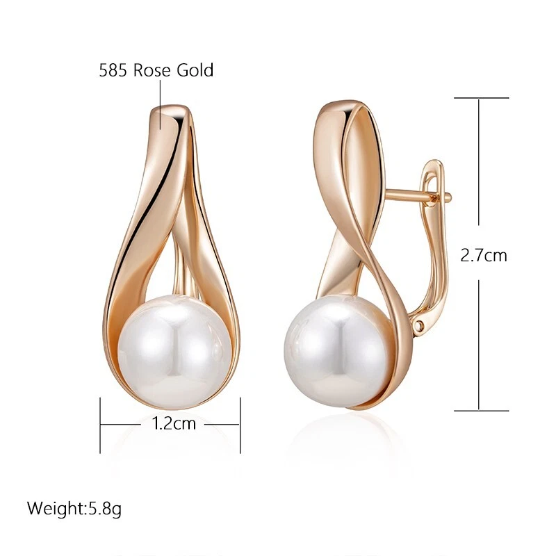 Ohrringe vergoldet mit 585er Walzgold  Perlen Roségold Geschenkbox inklusive - Bild 4 von 4