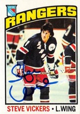 Steve Vickers autographed Hockey Card (New York Rangers, 67) 1976 Topps #75