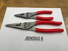 Snap-On Tools USA NEW 2pc RED 7" & 9" Soft Grip Long Nose Slip Joint Pliers Set
