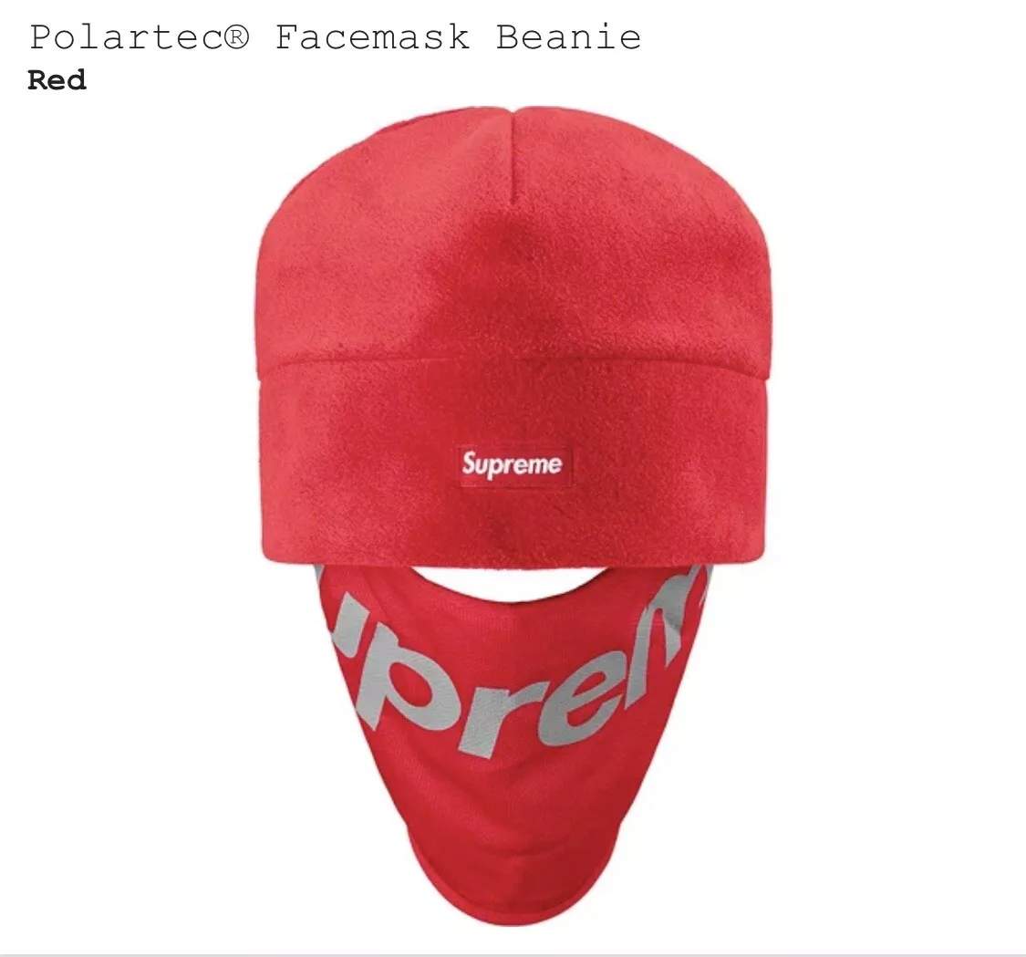 CHAPEAU CHAPEAU SUPREME POLARTEC FACEMASK ROUGE HIVER 22 ÉPUISÉ