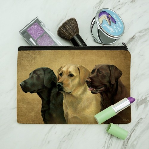 Labrador Retriever Trío Perros Retrato Maquillaje Cosméticos Bolsa Organizadora Bolsa - Imagen 2 de 5