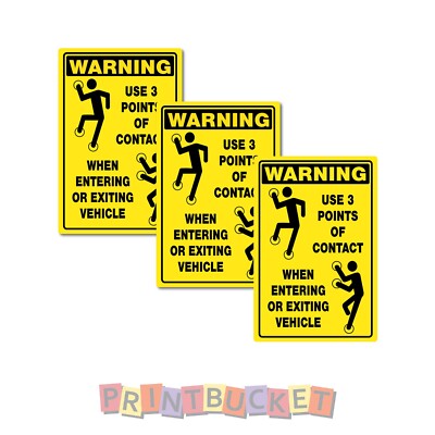 Warning Use Points of Contact sticker 100mm Pk water/fade