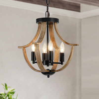 Farmhouse Hanging Pendant Lighting, 4-Light Rustic Flush Mount Ceiling Light Fix